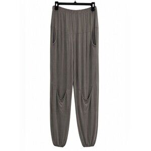 Matti Mamane Avant Garde Cool Gray Harem Elastic Waist Jogger Pants Lagenlook M